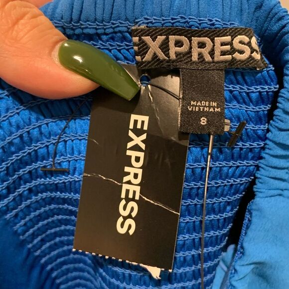 Express Blue chiffon dress NWT - Picture 3 of 3